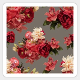 Just Flowers on Grey Repeat 5748 Sticker